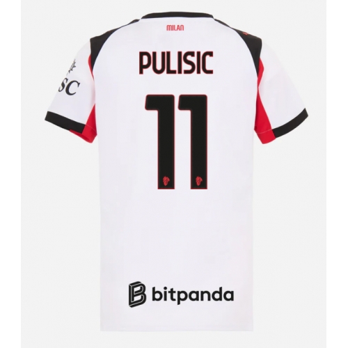 Billige Fotballdrakt AC Milan Christian Pulisic #11 Replika Bortedrakt Dame 2025-26 Kortermet Billige Fotballdrakt AC Milan Christian Pulisic #11 Replika Bortedrakt Dame 2025-26 Kortermet